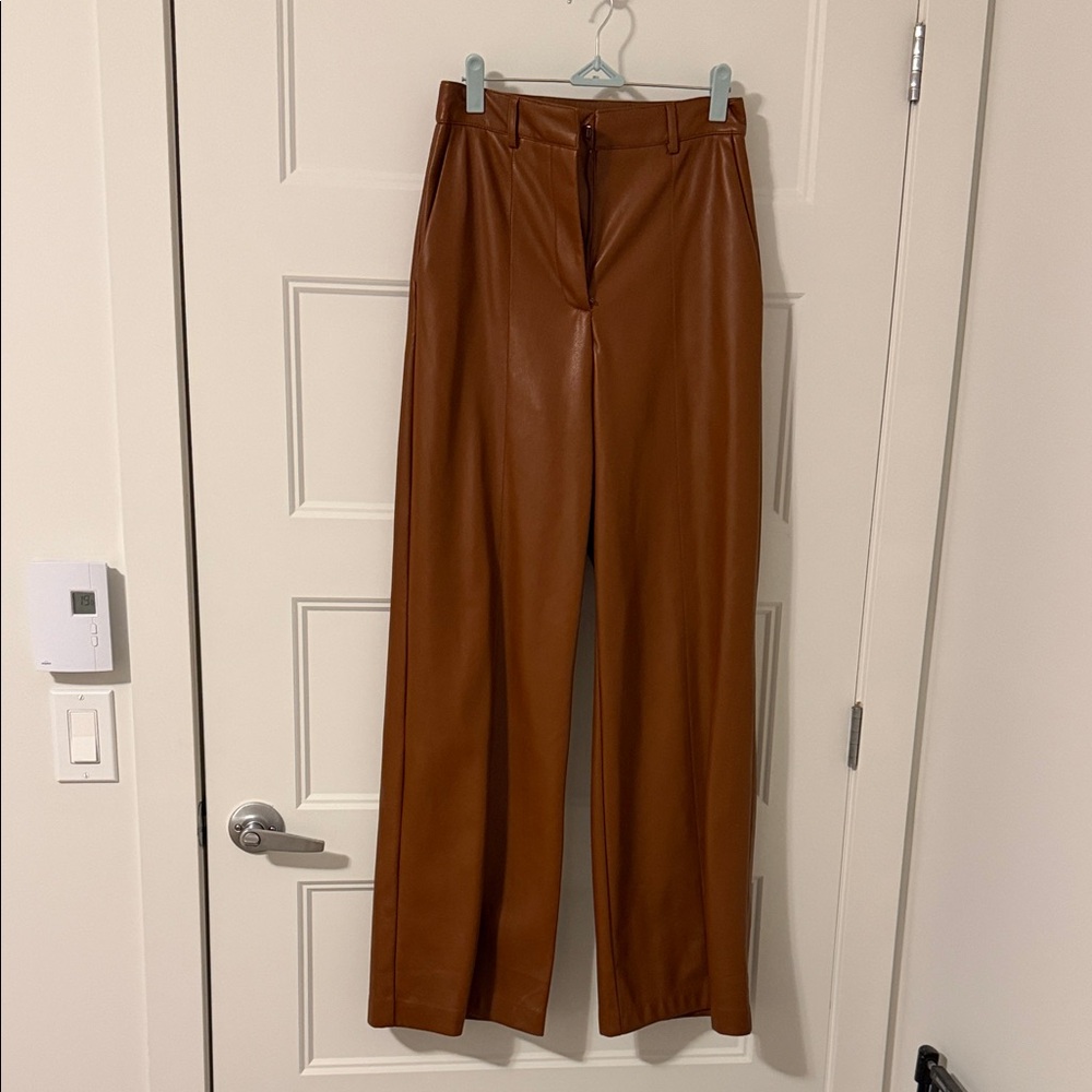 Dynamite Tan and Brown Leather Pants